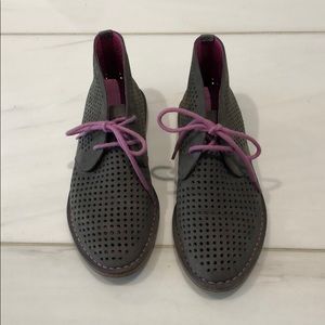 Booties with circle cutouts